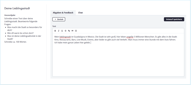Plattform TN Hausaufgabe schreiben