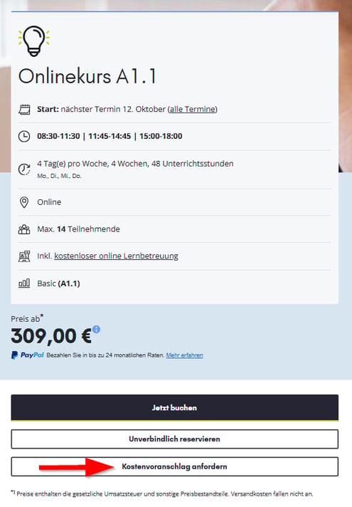 Kostenvoranschlag